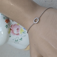 Bijouteri armlænke med simili ring, vintage armbånd.